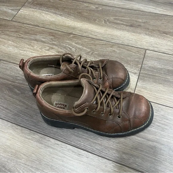 Y2K Brown Leather Clogs - Picture 3 of 7